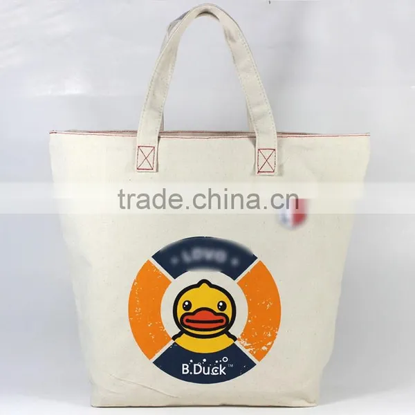 Factory Sale Cheap Canvas Tote Bag With Zipper photo-2