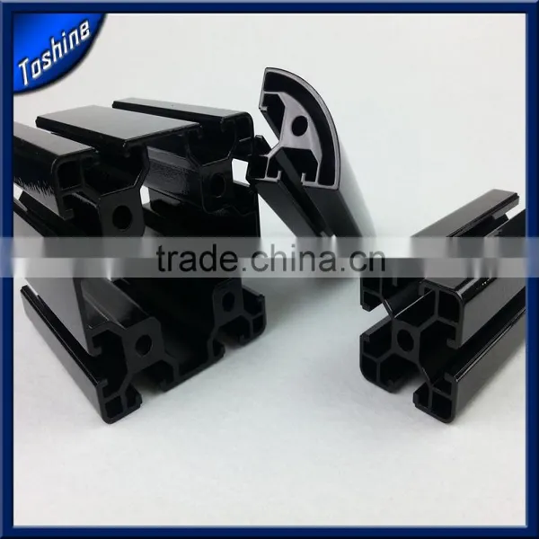 Aluminum Black Powder Coated Extrusion Profile for Industry Console,work Table photo-5