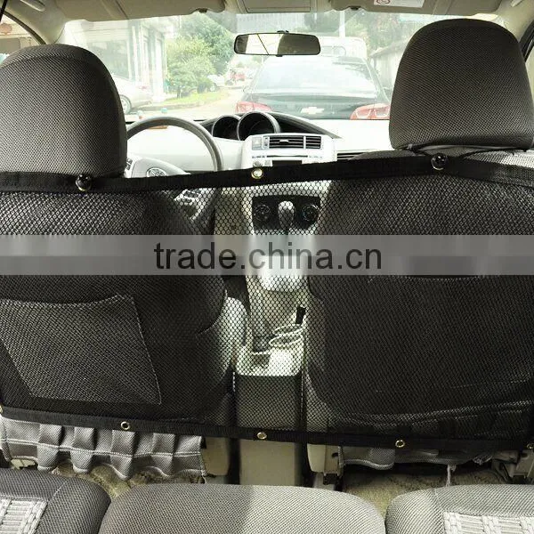 Front Seat Net Pet Barrier - Large Block Area & Metal Poles At the Top Against Pet Pushes photo-4