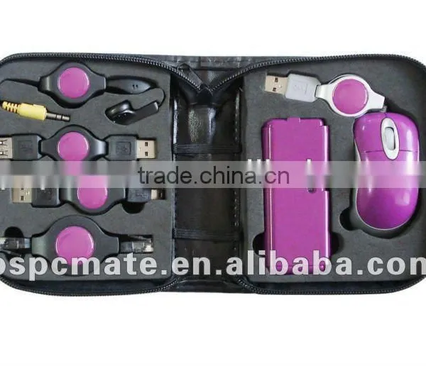 USB Travel Kit With Convenient USB Tools and USB Computer Peripherals