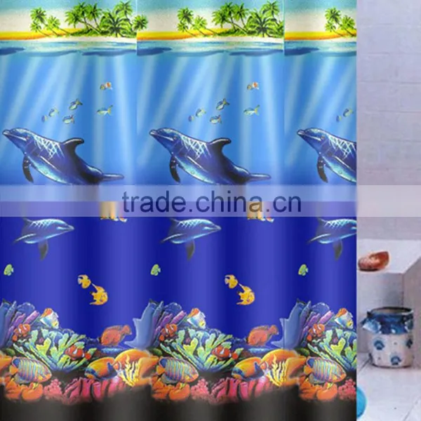 Factory Wholesale Curtain Fabric Woven 100%polyester Shower Curtain Hook photo-3