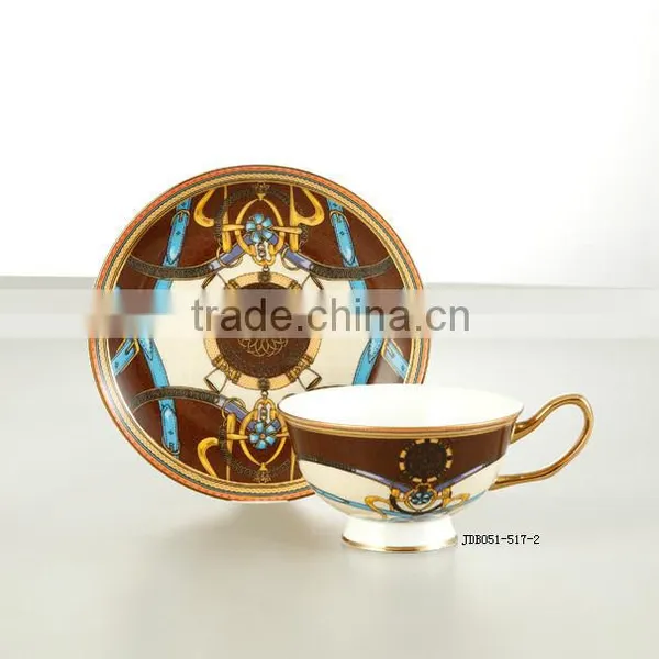 Pretty Design Floral Pattern Bone China Wholesale Coffee Tea Cup And Saucer Set photo-4
