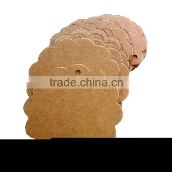 100pcs Blank Brown Kraft Paper Marked Card Hand Draw Tags Labels With Jute Twines