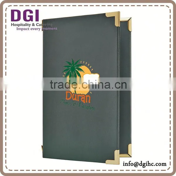 Double Panel Pvc Cover Book / Bar Tray/ Menu Covers Hotel Leather Product