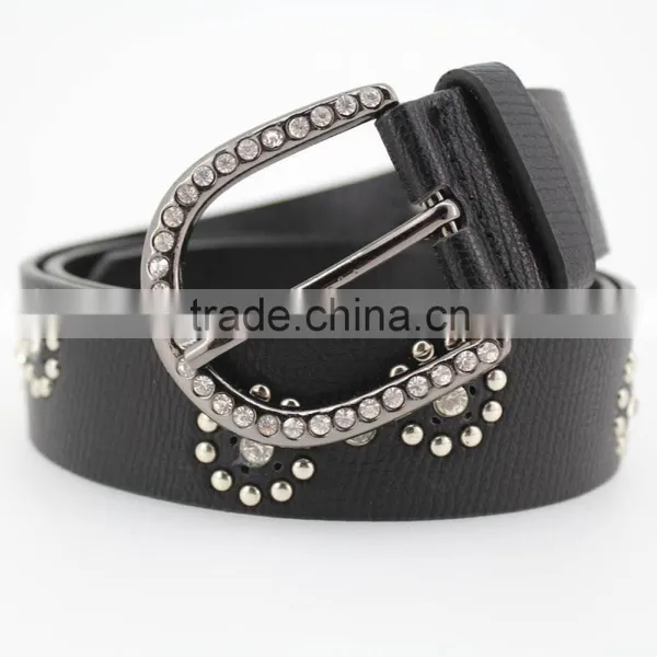 Women's Fashion Flowermetal Studded Jeans Belt With Shiny Rhinestone Accessories in Chinese Factory photo-3
