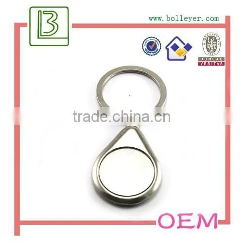 Round Chrome Plated Metal Blank Keychain for Business Gift photo-6