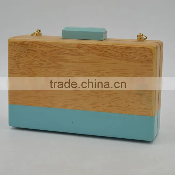 New Fashion Women Wooden Bag Box Bags Female Wood Clutch Bag Ladies Handbag Small Day Clutch Hollow Out Evening Bags photo-6