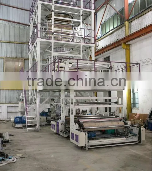 Low Density High Speed Rotary Die Head Film Blowing Three Layer Co-extrusion Film Blowing Machine