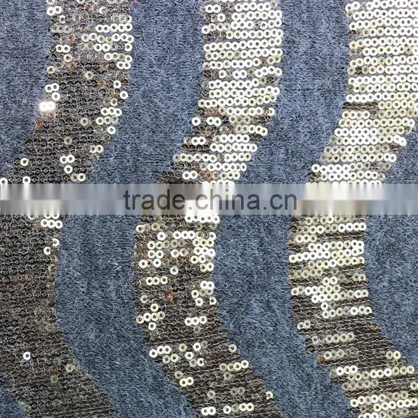 Rayon Polyester Blend Shinny Stripes Sequins Gold Sequin Fabric Sequin Embroidery Gold Sequin Fabric photo-2