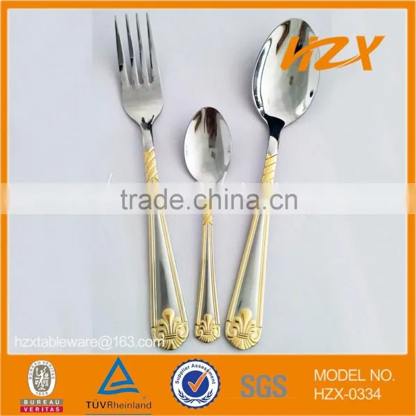 Stainless Steel Cutlery With Gold-plating Pattern photo-2