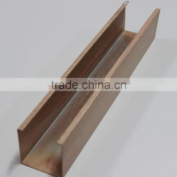 50MM Height Water Proof Wood Grain Aluminum Metal Screen Linear Ceiling U Channel Screen Ceiling photo-2