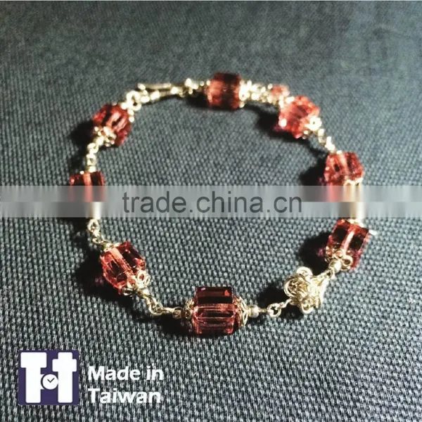 Customized Fashion Pink 925 Sterling Silver Bracelet Designed For Couple photo-2
