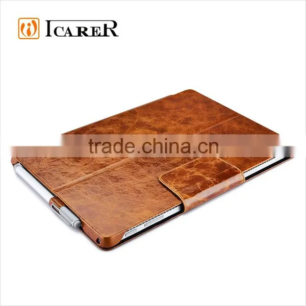 ICARER Genuine Leather Case for Microsoft Surface Pro 4 Flip Cover With Stand Function Vintage Series photo-4