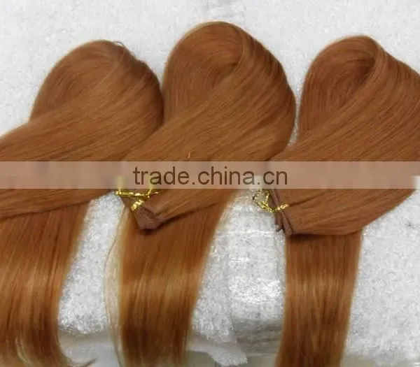 Yaki Straight Hair Extension Blond Color Indian Human Hair photo-6