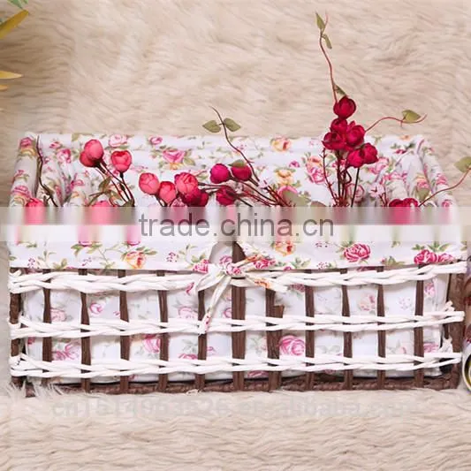 Set of 4 Cut Out Paper Rope Weaved Storage Baskets