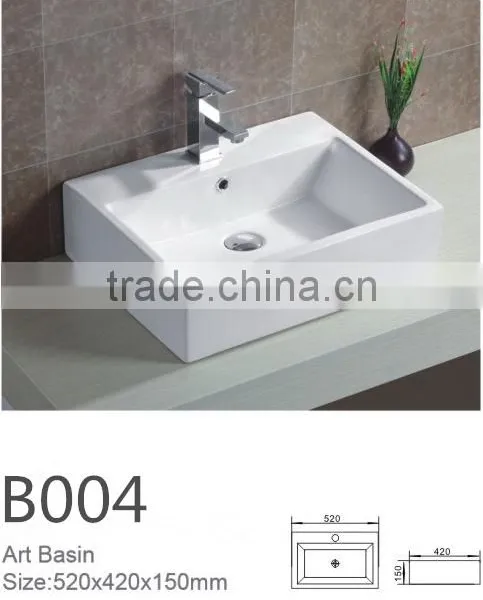 Chaozhou Ceramic Basin Square Shape Single Hole White Wash Basin Hot Sale Art Basin New Design Hot Sale Art BasinB004 photo-2