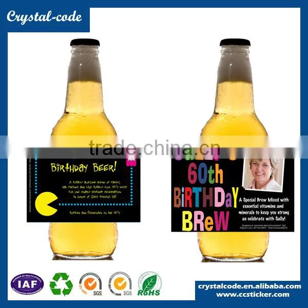 Bottle Sticker, Custom Waterproof Juice Honey Soft Driink Glass Transparent Beer Bottle Labels, Beer Label Printing Size Quality Choice photo-4