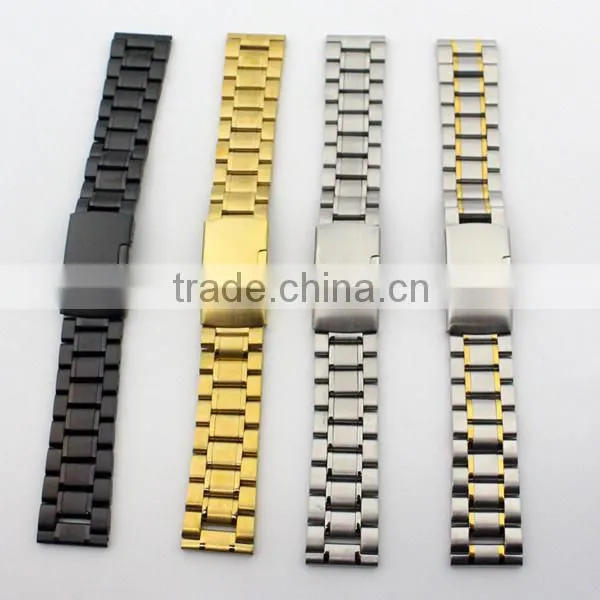 PVD Polished Brushed Sandblasted SS Watchband Gold
