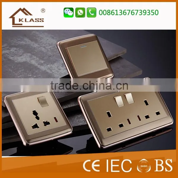 Steel Stainless 13A Universal Electrical Power Socket photo-2