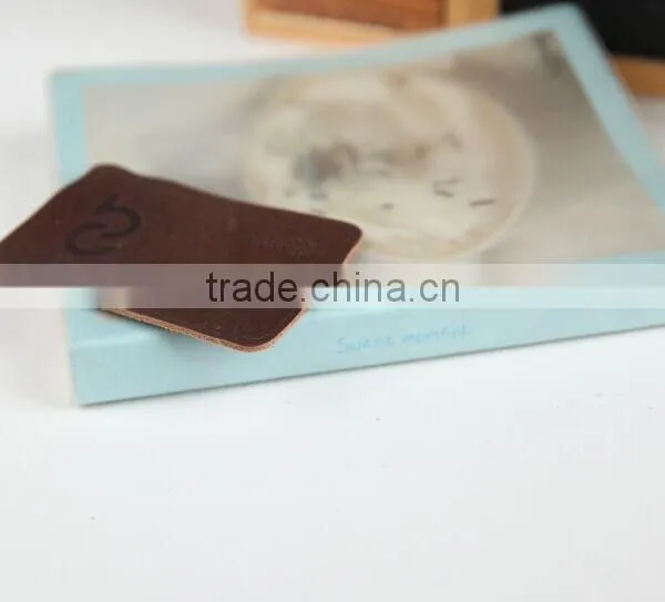 Custom Embossed Leather Label Leather Patch for Students Clothing photo-3