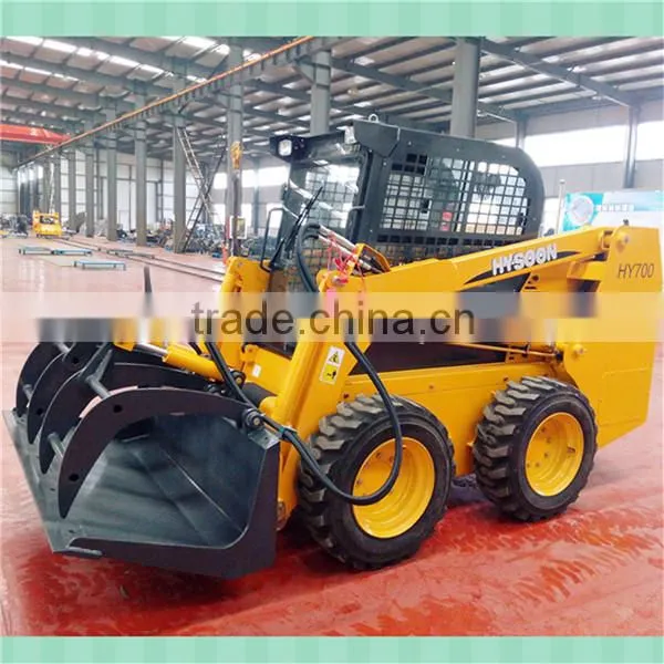 New Hysoon Chinese Skid Steer Loader With Grapple Bucket photo-3