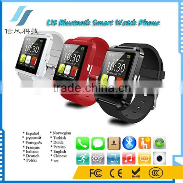 U8 Bluetooth Smart Watch Phone 3G Wifi for Samsung for IPhone for HTC Android IOS Black photo-6