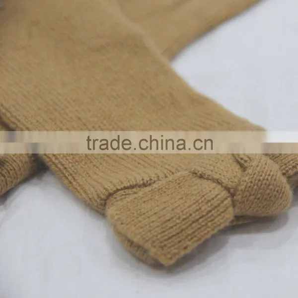 Women's Pure Cashmere Skintight Winter Gloves With Bowknot photo-3