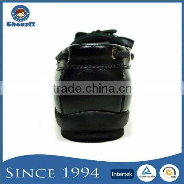 Hot Sale Black Color Simple Design Leather School Shoes photo-2