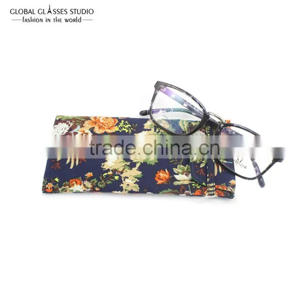 Very Soft Cloth Bag Sunglass Pouches Flower Design Chinese Style Pouch For Small Sunglass & Eyeglasses 85*175mm BDH09X photo-4