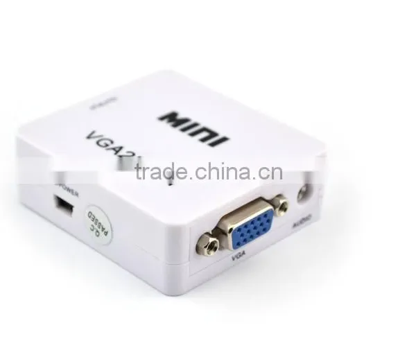 Hot Sell Mini VGA TO HDMI Converter , Vga2hdmi Converter Dengan With Audio 1080P 3D photo-3