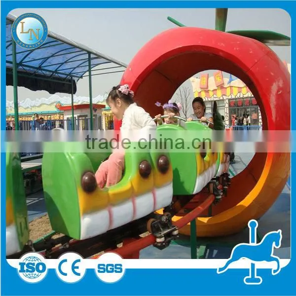 Cute Steel and Fiberglass Kids Rides Apple Train Roller Coaster for Sale photo-3