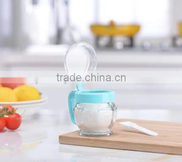2016 Hot Sale High Kitchen Colored Quality Glass Spice Jar With Spoon photo-4