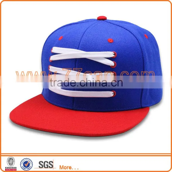 China Snapback Cap/hat Manufaturer Custom Flat Brim Cap With Shoestring photo-3