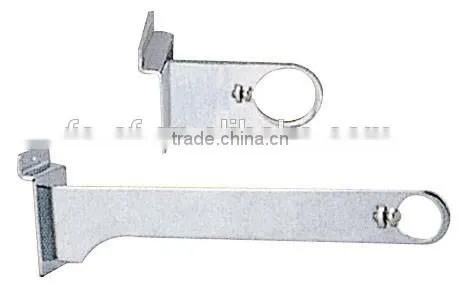 K17 Supermarket Use Display Bracket Slatwall Chrome Metal Round Tube Bracket photo-2