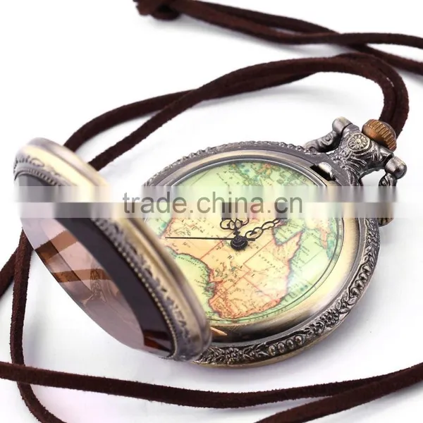Vintage Australia Map Pendant Fob Necknace Chain Quartz Pocket Sport Watch photo-6