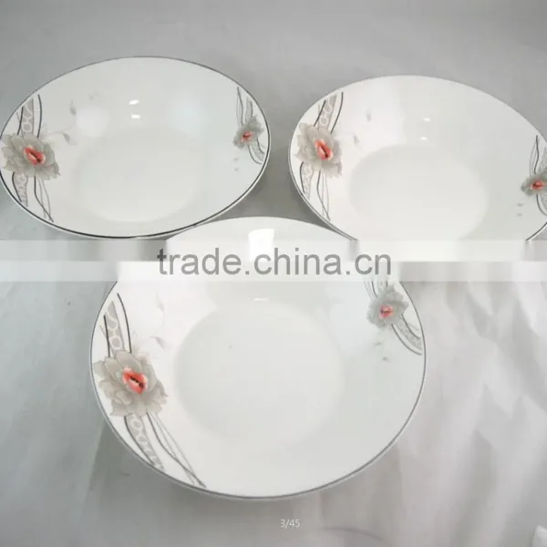 China ,best Ceramic Plate for Algeria, 8'' Soup Plate With Black Flower photo-4