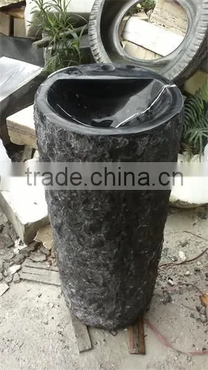 Peach Wooden Color Exellent Quality Marble Stone Bathroom Wash Basins photo-3