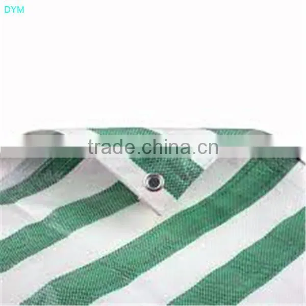 Green and White Clear Flexible Plastic Strip With Aluminum Grommets