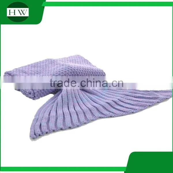 China Supplier Low MOQ Kids Children Knitted Mermaid Tail Blanket photo-2