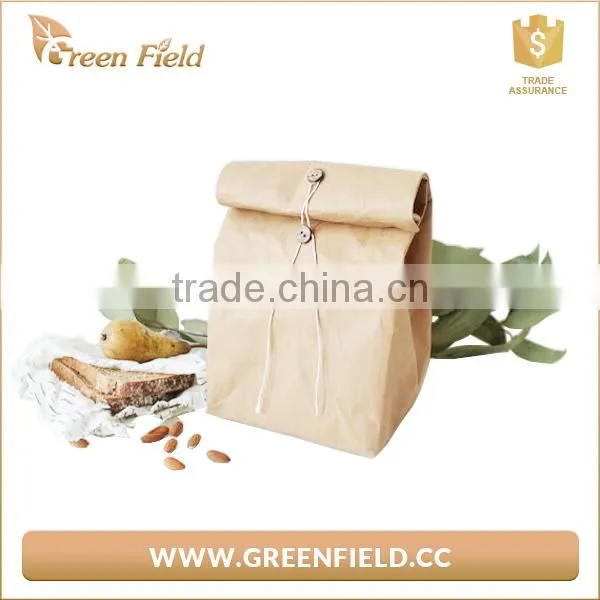 Lunch Bag Foldable Washable Kraft Paper Lunch Cooler Bag photo-2