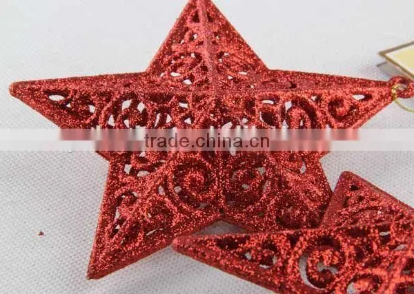 2PC Christmas Decoration Hollow Pentagram Christmas Ornaments Pendant photo-3