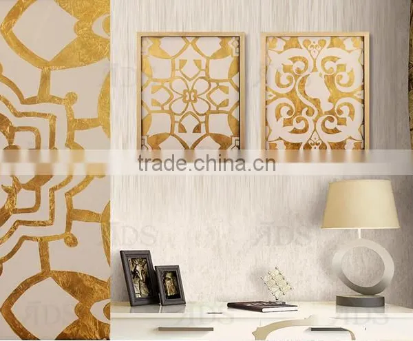 Framed Handmade Carve Pattens With Gold Leaf MDF Wall Art photo-5