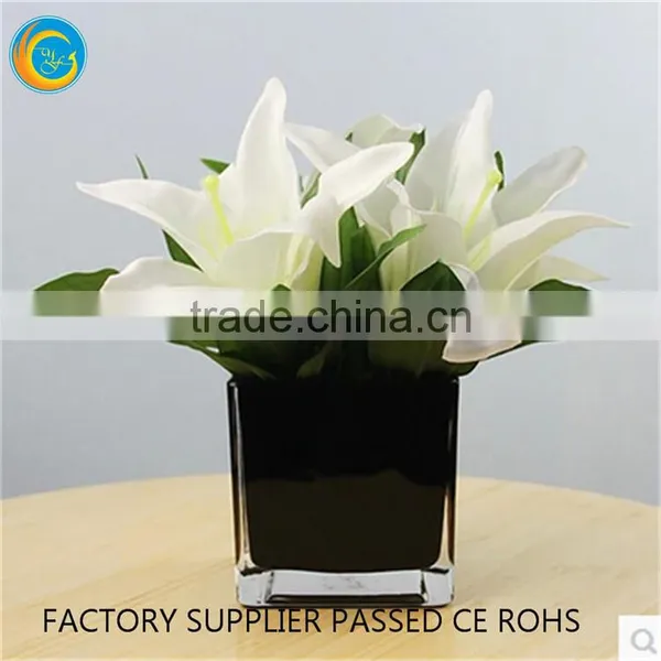 Cube Glass Candlestick Holders Vase photo-2