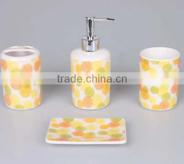4pcs Ceramic Bathroom Set,bathroom Accessories Ceramic,Promotion Gift Premium in Colorful Display Box Accessories Set photo-3