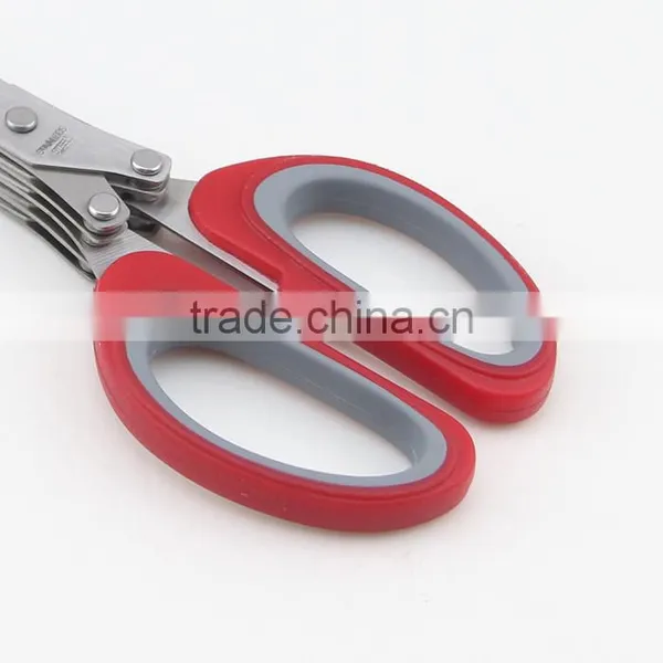 Multifunction Kitchen Tools Ergonomic Design 5 Blades Stainless Steel Scissors photo-4