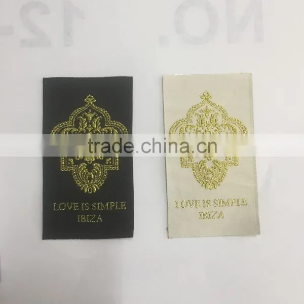 2017 Custom High Quality Gold Silver Metal Thread Garments Woven Labels photo-3