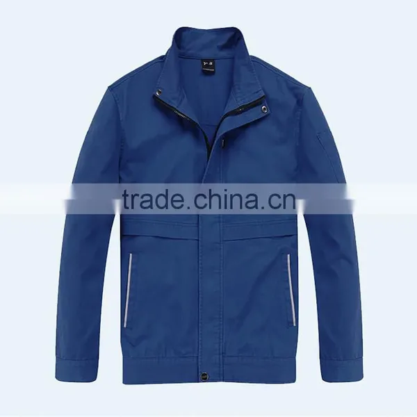 Long Sleeve Zip Navy Cotton Work Jacket