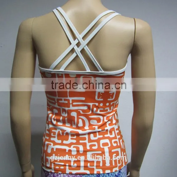 2016 New Style Custom Spandex Fabric Yoga Top Ladies Seamless Top Gym Clothing photo-2
