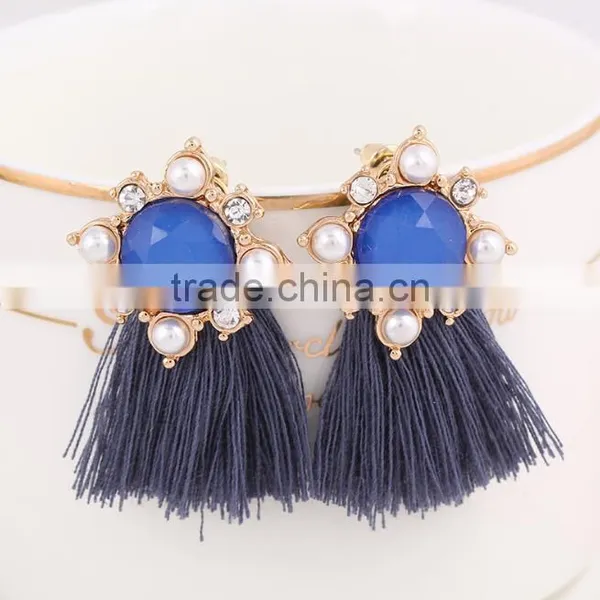 Zm53249a Cheap Handmade Dangle Earrings Women Tassel Earrings With Pearl photo-2
