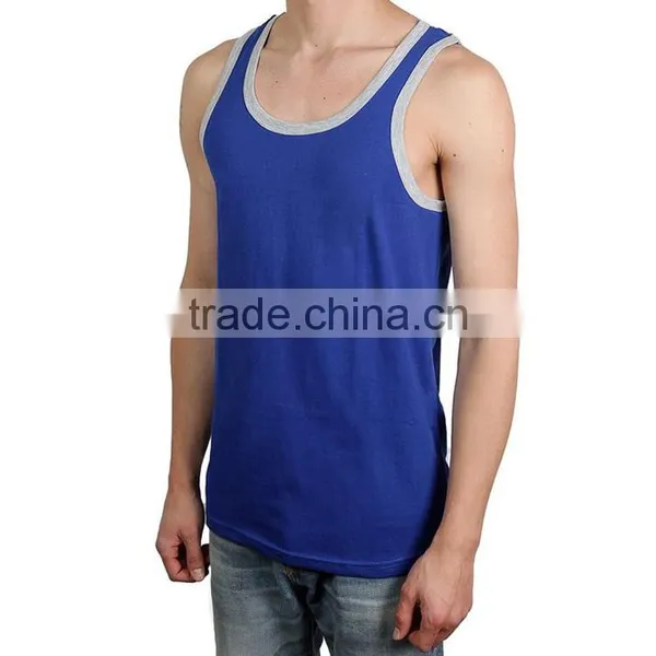 Latest Design Fashion Gym Wholesale 100 Cotton Blank Mens Tank Top photo-5